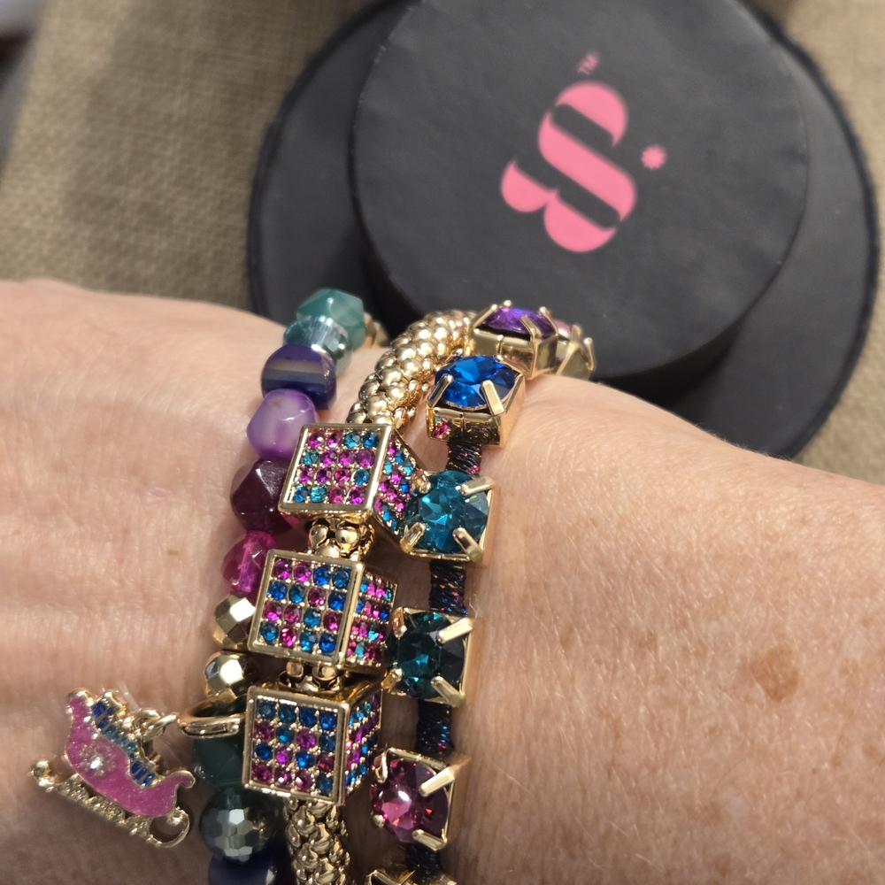 Bomb Party Rosegold Plated Colorful Beaded Bracelet Set